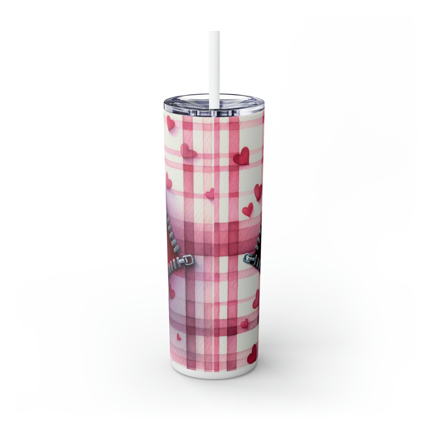 Skinny Tumbler with Straw, 20oz, Dog, Valentines Day, awd-828