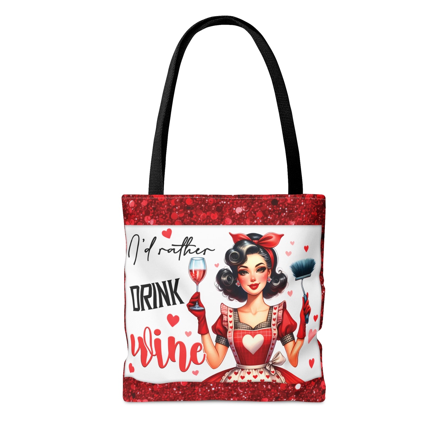 Tote Bag, Retro, I'd Rather Drink Wine