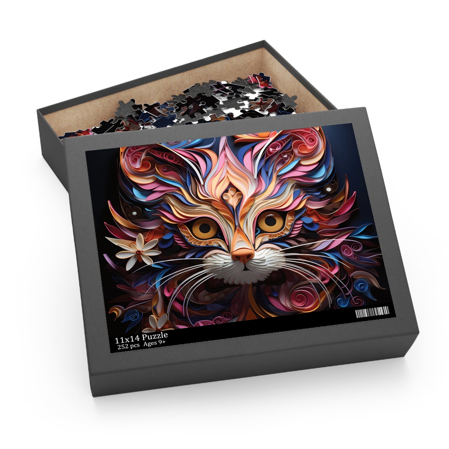 Personalised/Non-Personalised Puzzle, Cat (120, 252, 500-Piece)