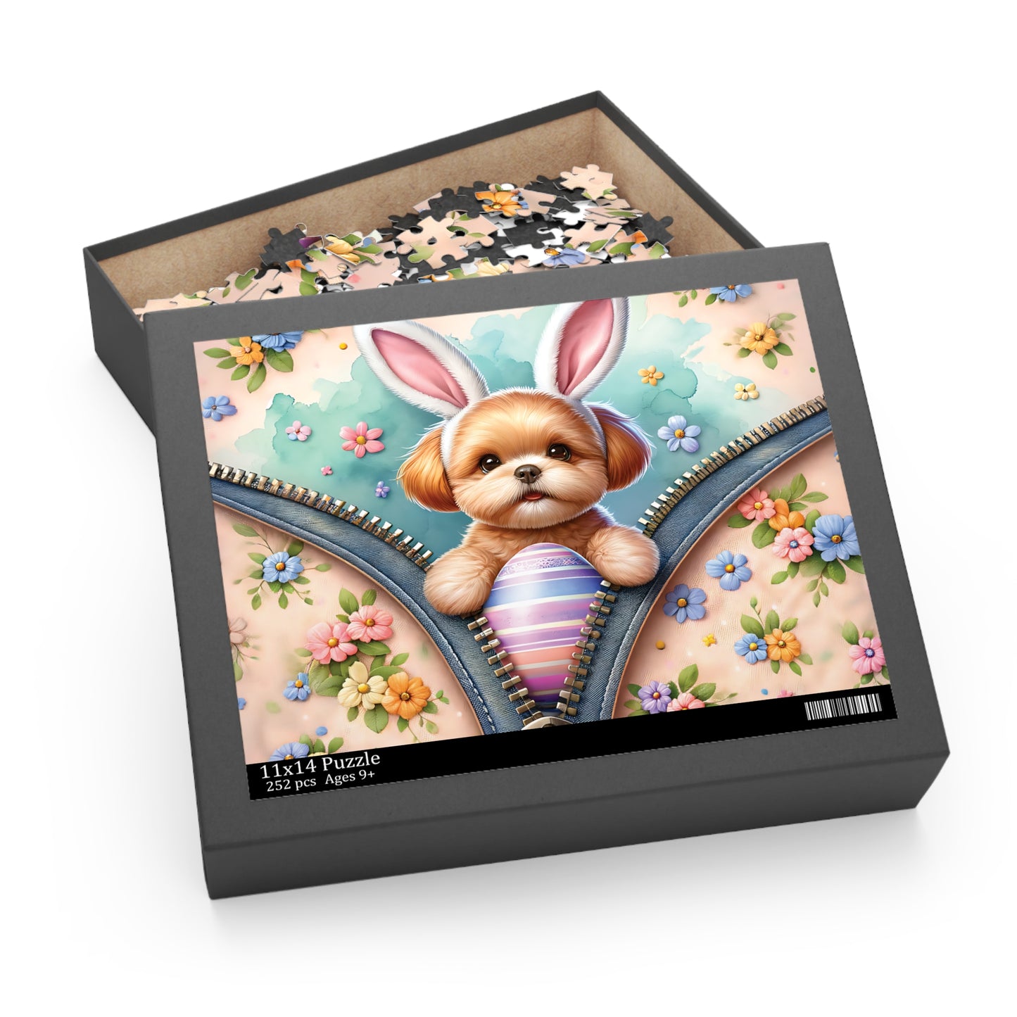 Personalised/Non-Personalised Puzzle, Easter, Dog with Bunny ears (120, 252, 500-Piece)