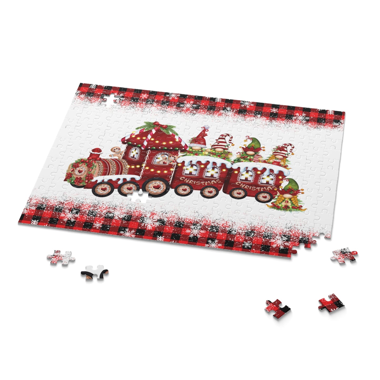 Personalised/Non-Personalised Puzzle, Christmas Train (120, 252, 500-Piece)