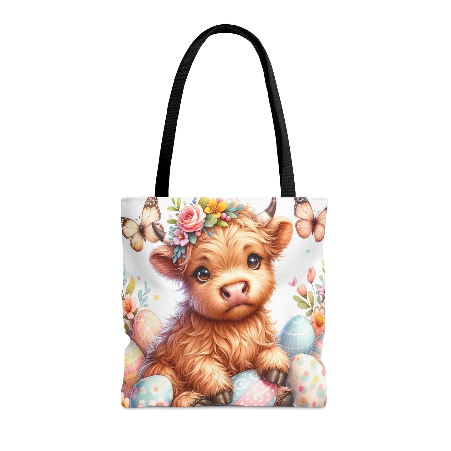 Tote Bag, Easter, Highland Cow, Personalised/Non-Personalised Tote bag