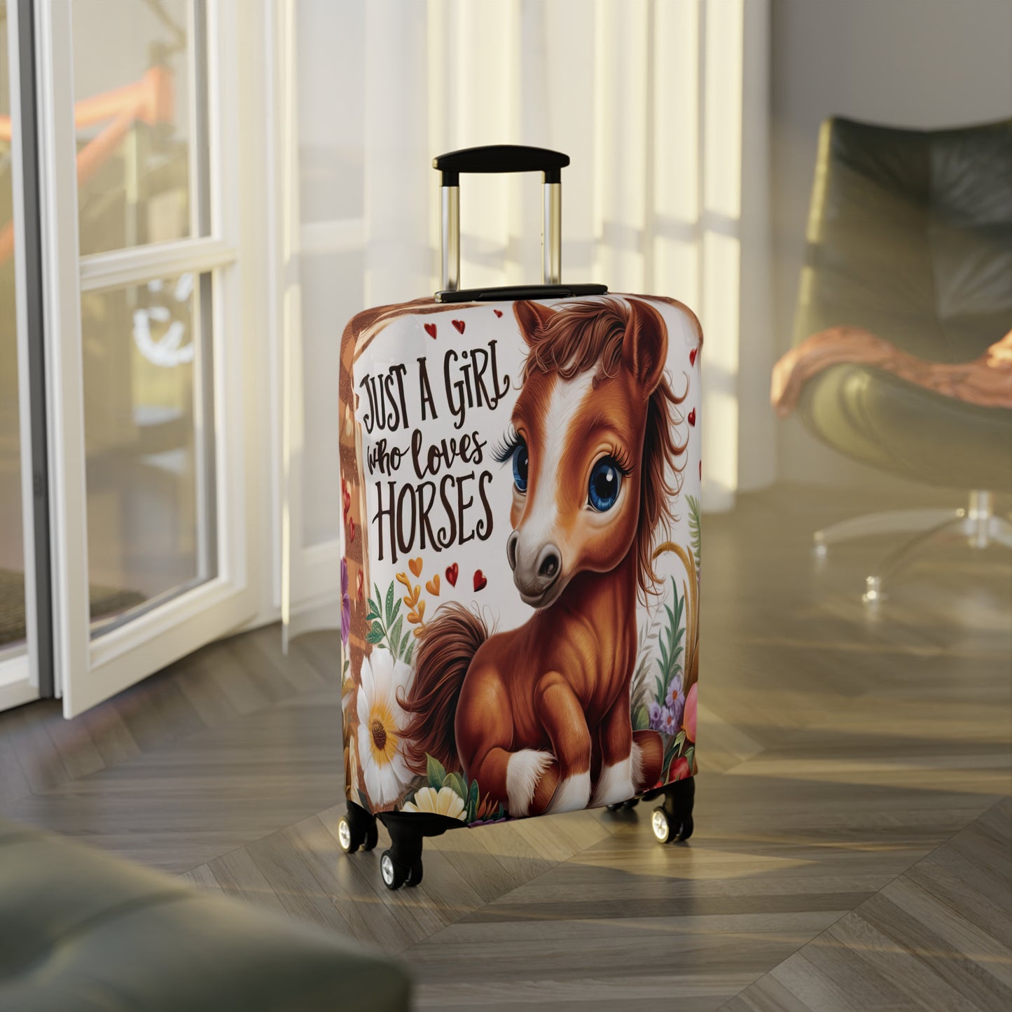 Luggage Cover, Just a Girl who Loves Horses, awd-3094