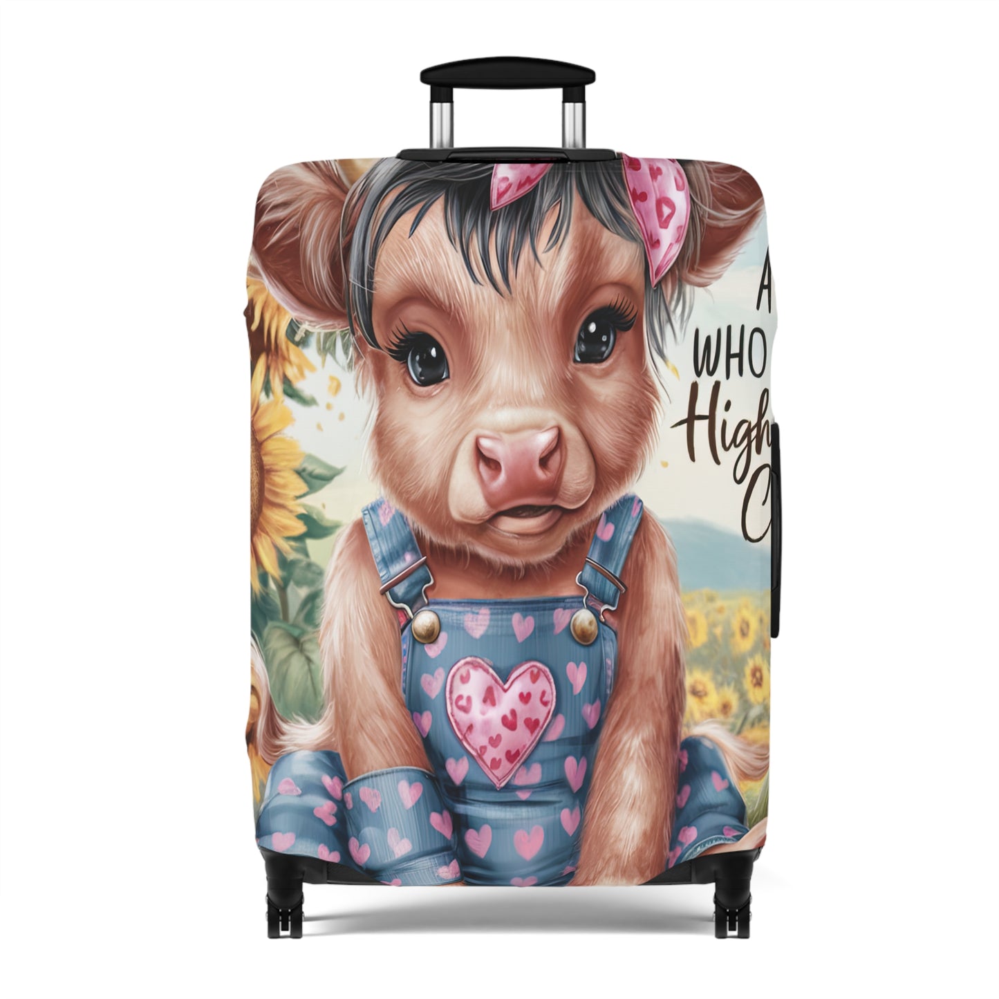 Luggage Cover, Just a Girl who Loves Highland Cows, awd-3092