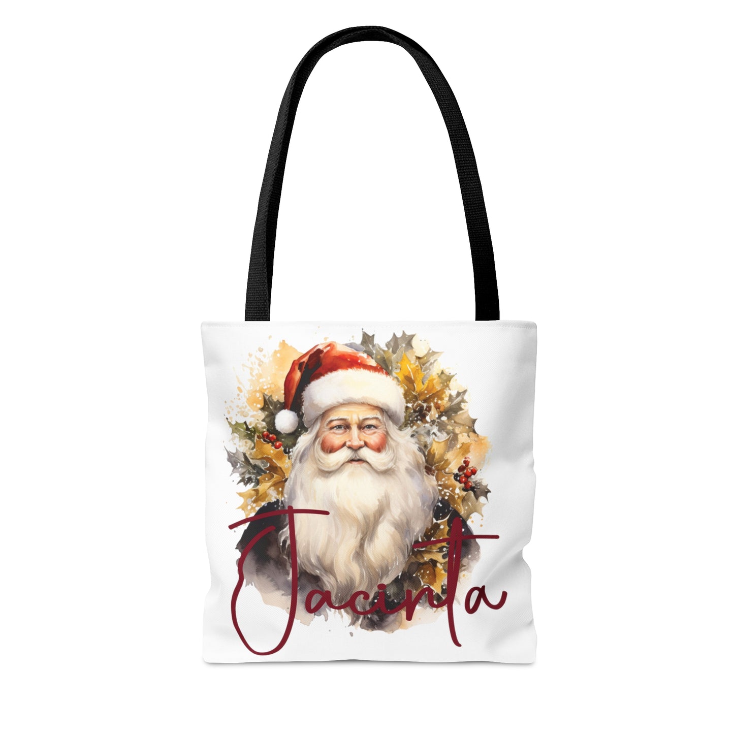 Santa wreath Personalised Tote Bag, Christmas bag, Christmas Tote Bag, Personalised/Non-Personalised