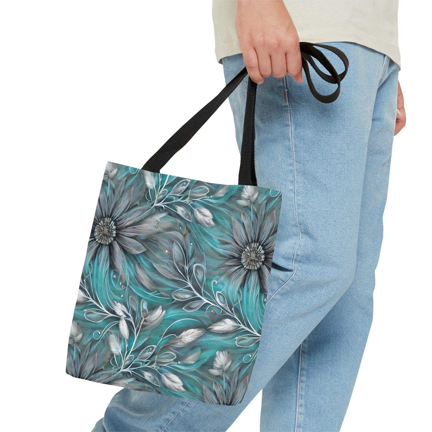 Tote Bag, Elegant Greenery Floral Tote Bag