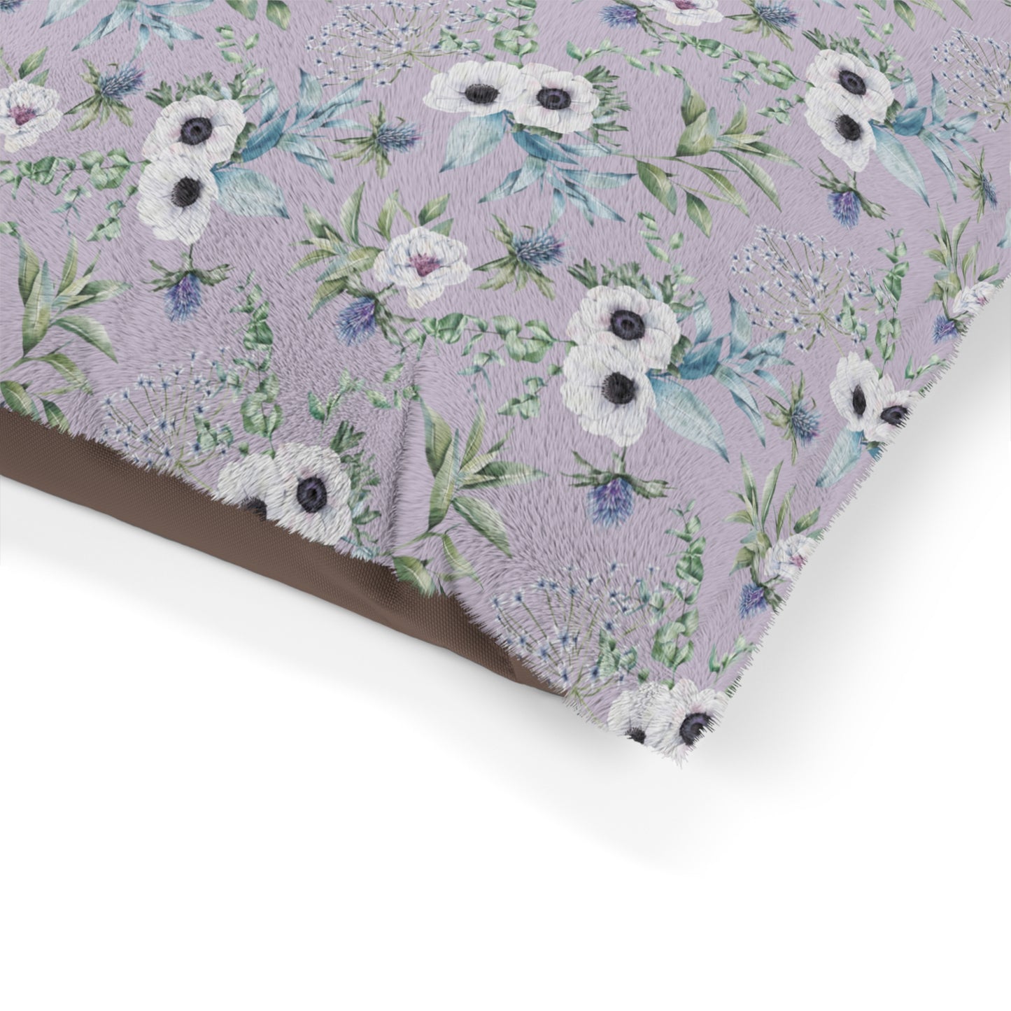 Luxury Pet Bed, feather soft fleece, Grey Scottish Floral