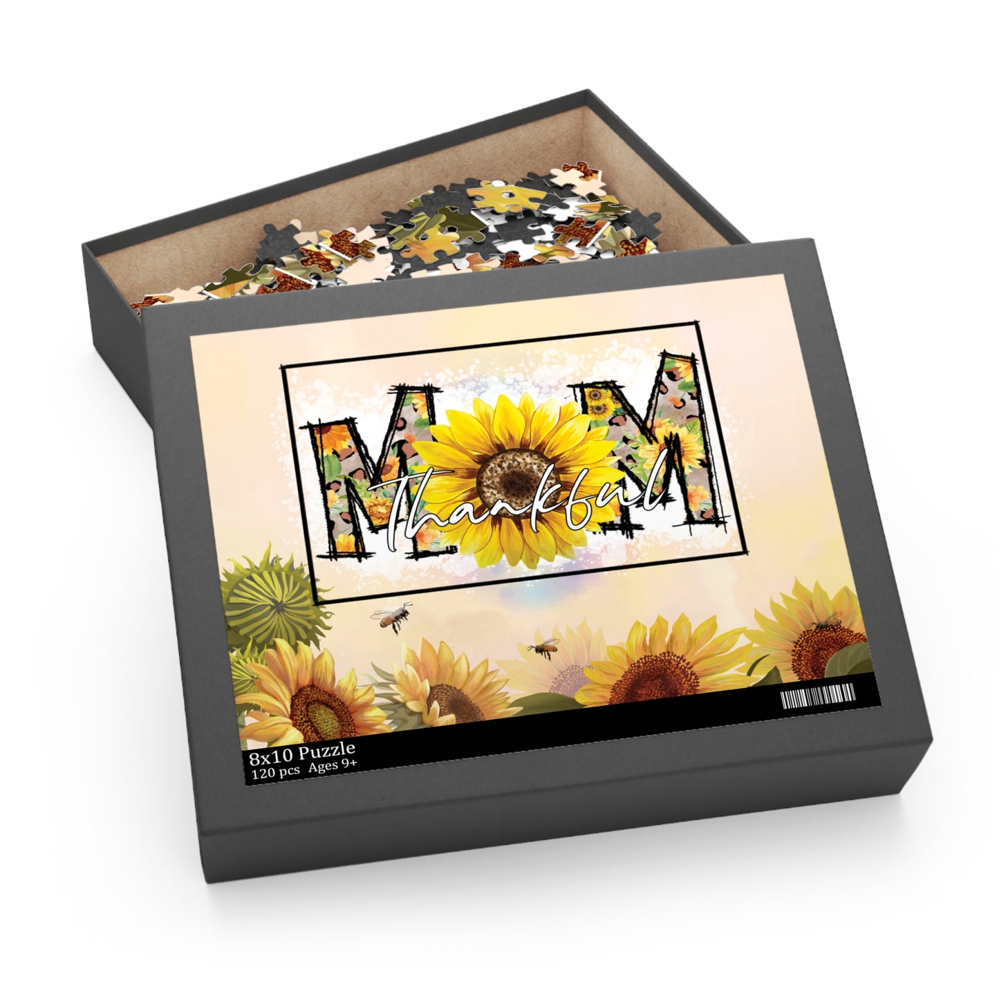 Personalised/Non-Personalised Puzzle, Sunflowers, Mum, Mom (120, 252, 500-Piece)