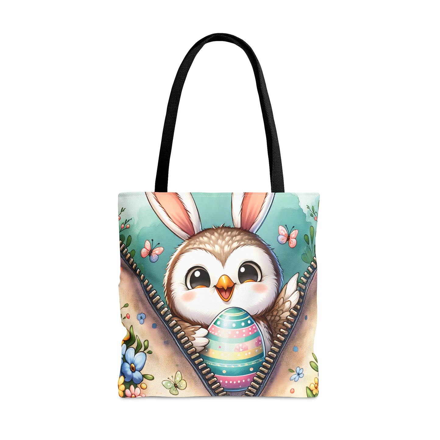 Tote Bag, Easter, Cute Owl with Bunny Ears, Personalised/Non-Personalised Tote bag