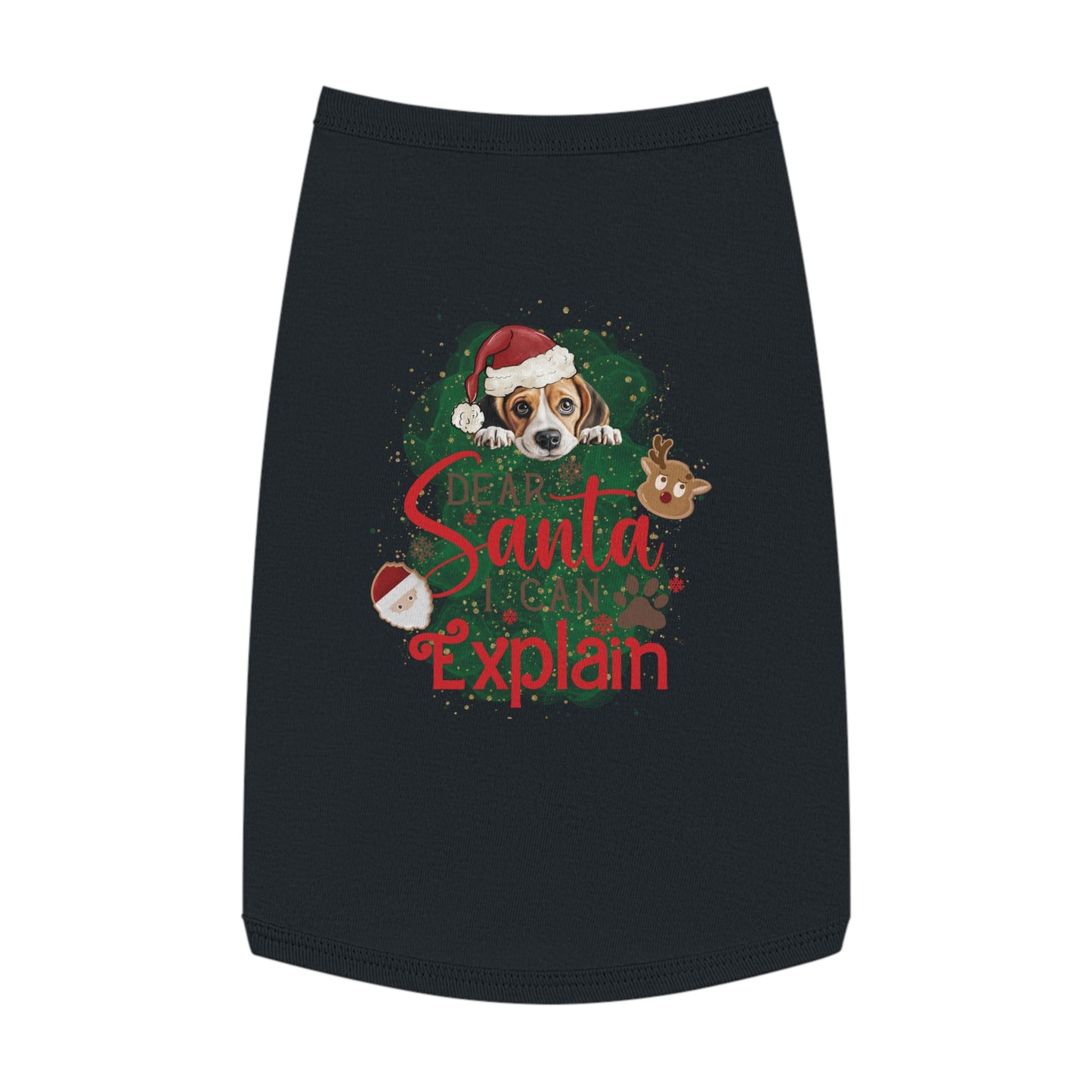 Pet Tank Top, Santa I Can Explain, Christmas Pet Tank Top