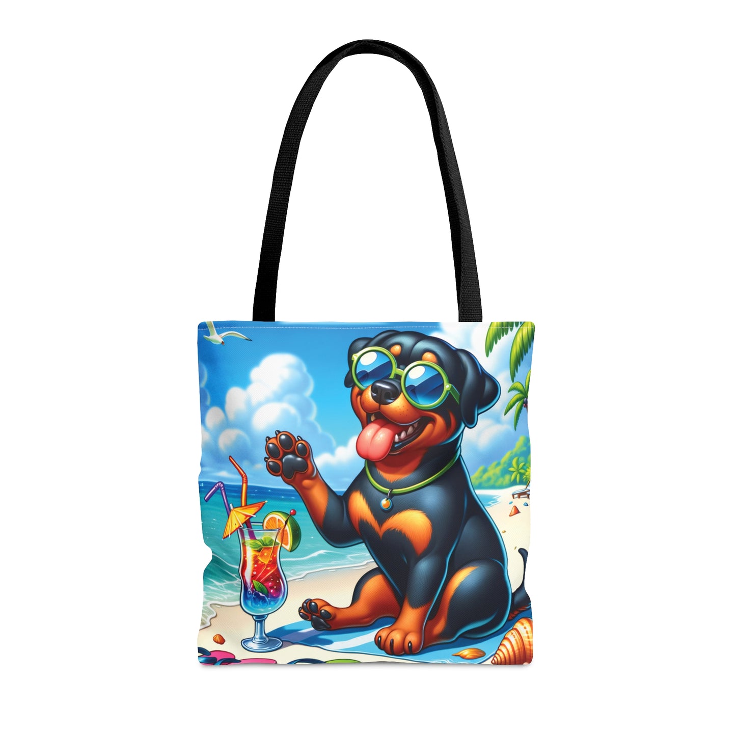 Tote Bag, Dog on Beach, Rottweiler, Tote bag, awd-1237