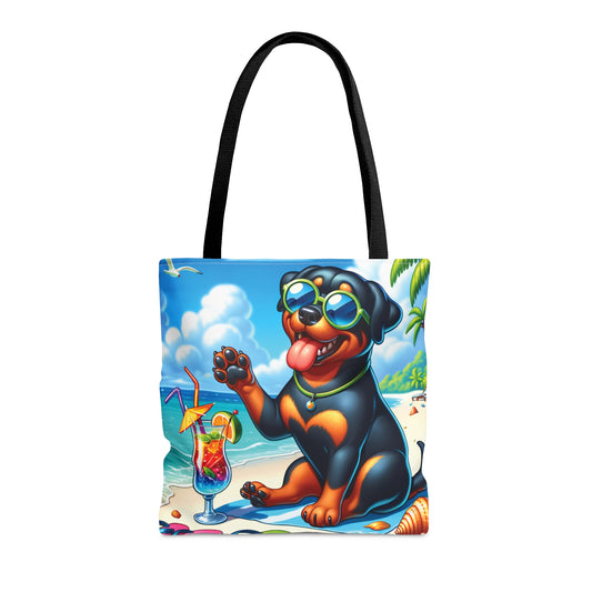 Tote Bag, Dog on Beach, Rottweiler, Tote bag, awd-1237