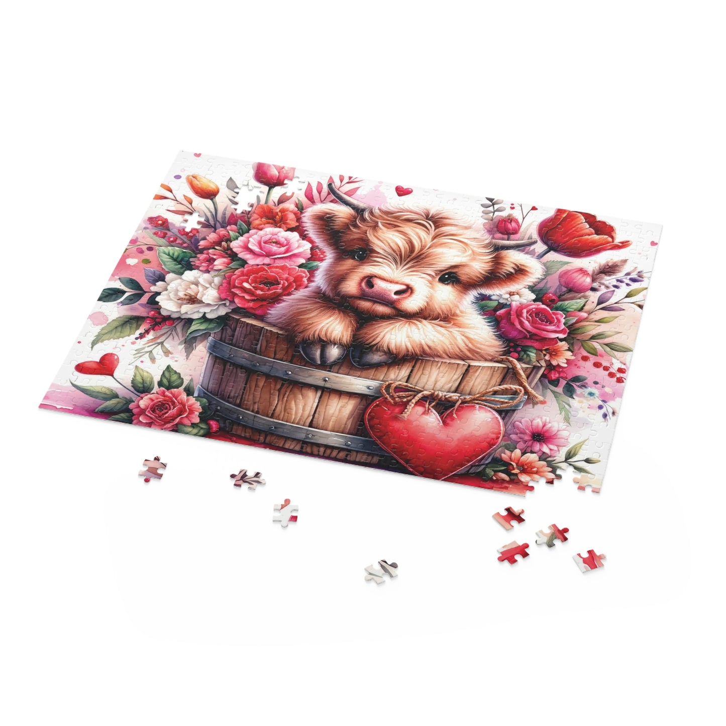 Personalised/Non-Personalised Puzzle, Highland Cow (120, 252, 500-Piece)