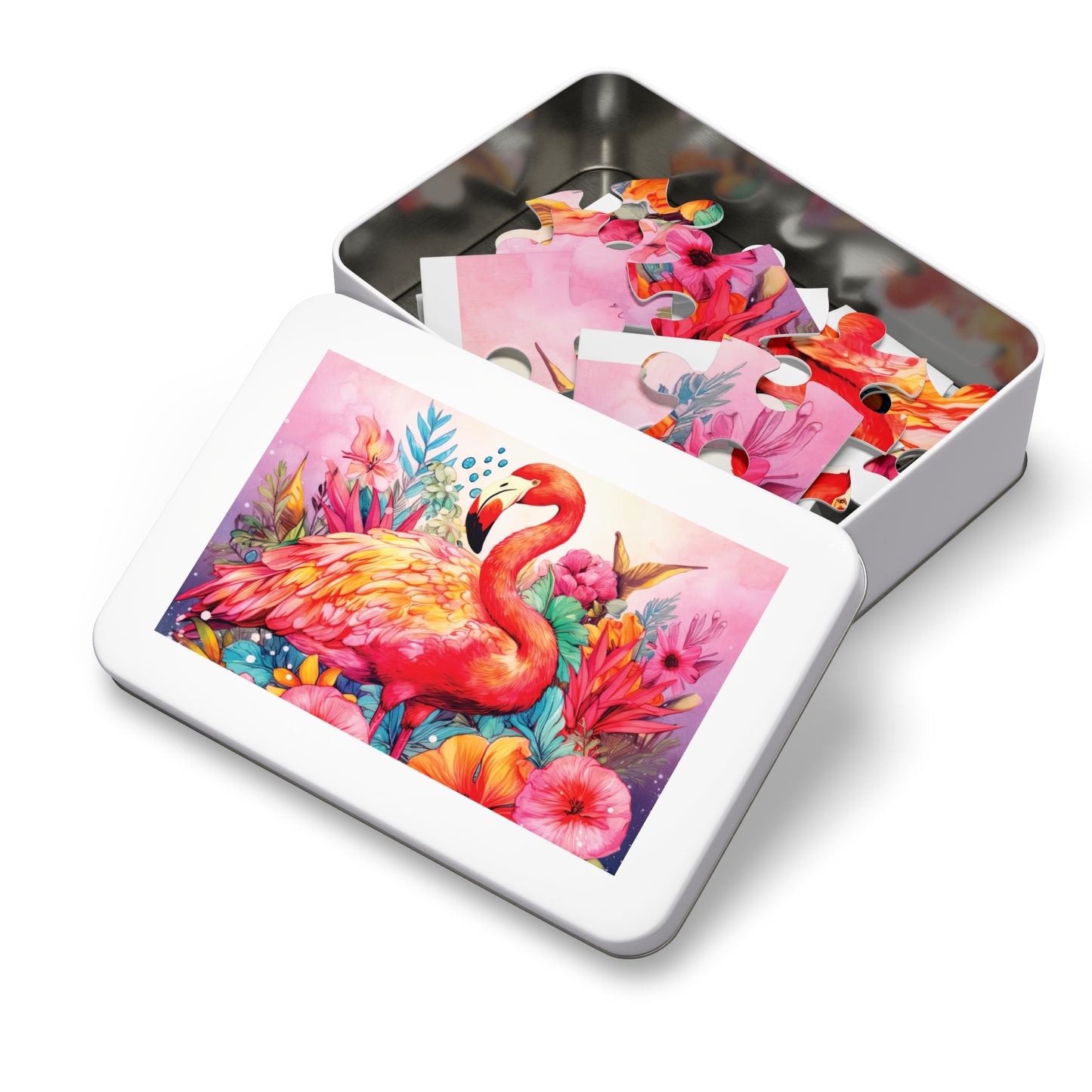 Jigsaw Puzzle, Flamingo, Personalised/Non-Personalised (30, 110, 252, 500,1000-Piece)