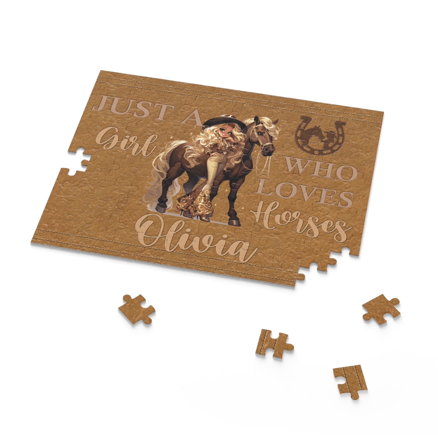 Personalised/Non-Personalised Puzzle, Just a Girl Who Loves Horses (120, 252, 500-Piece)