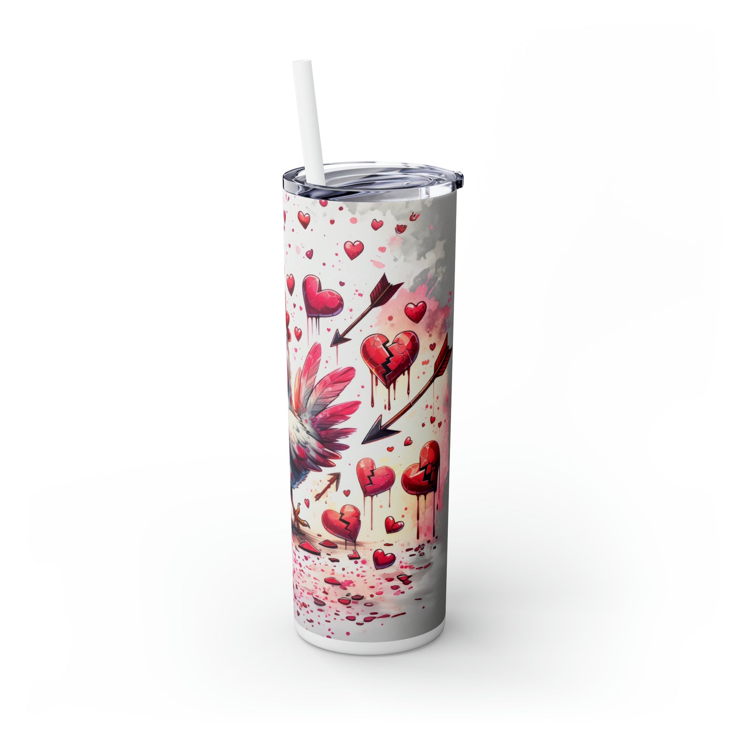 Skinny Tumbler with Straw, 20oz, Rooster