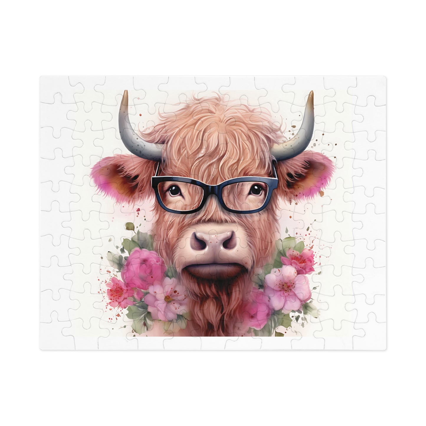 Jigsaw Puzzle, Highland Cow, Personalised/Non-Personalised (30, 110, 252, 500,1000-Piece)