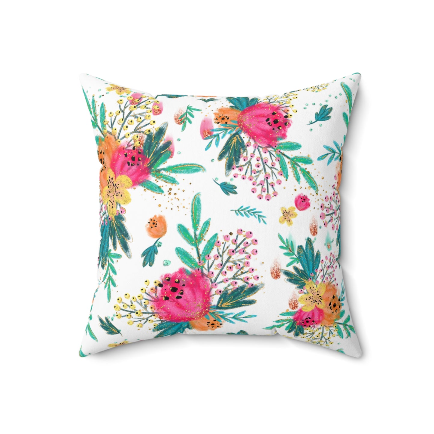 Spun Polyester Square Pillow, Australian Floral Cushion