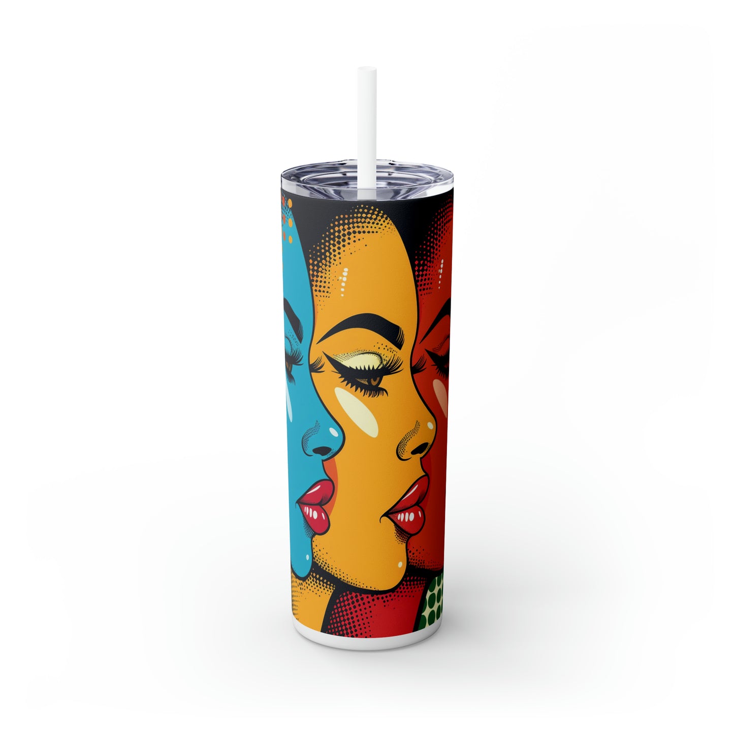 Skinny Tumbler with Straw, 20oz, Pop Art