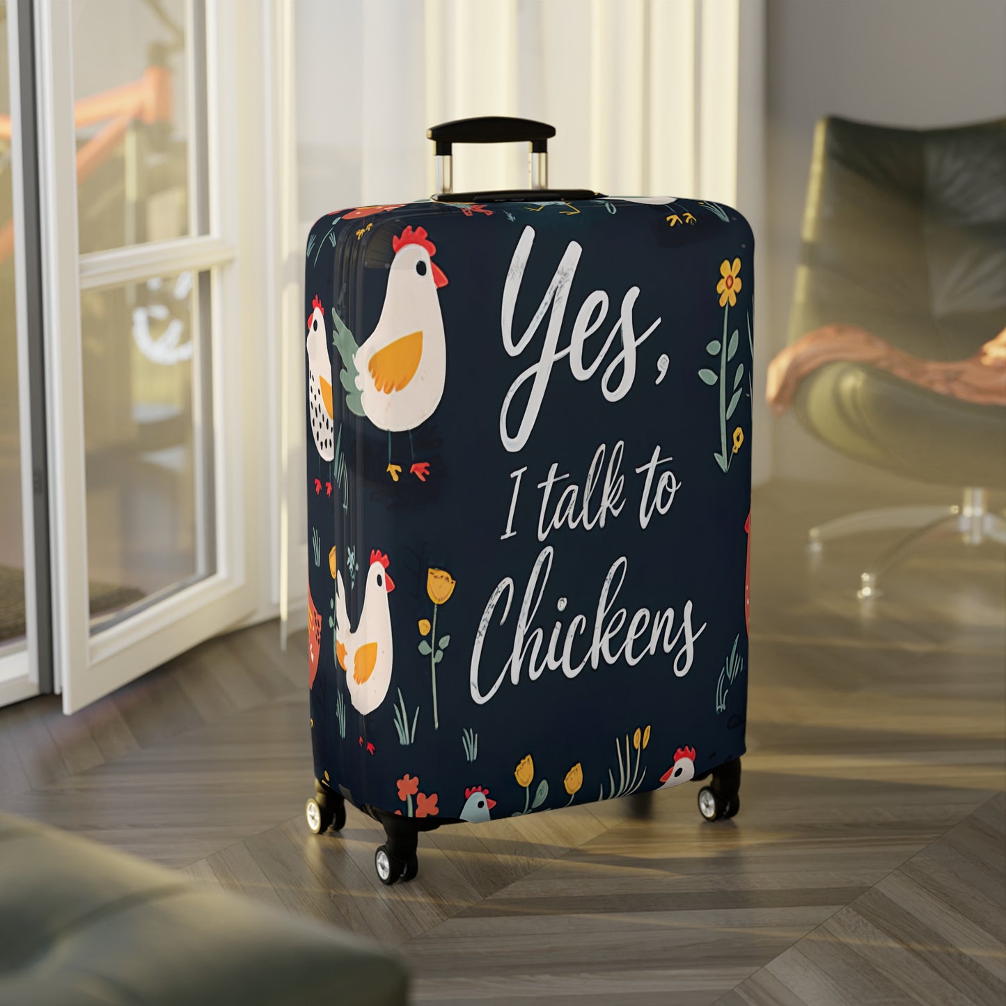 Luggage Cover, Yes I talk to Chickens, awd-1678