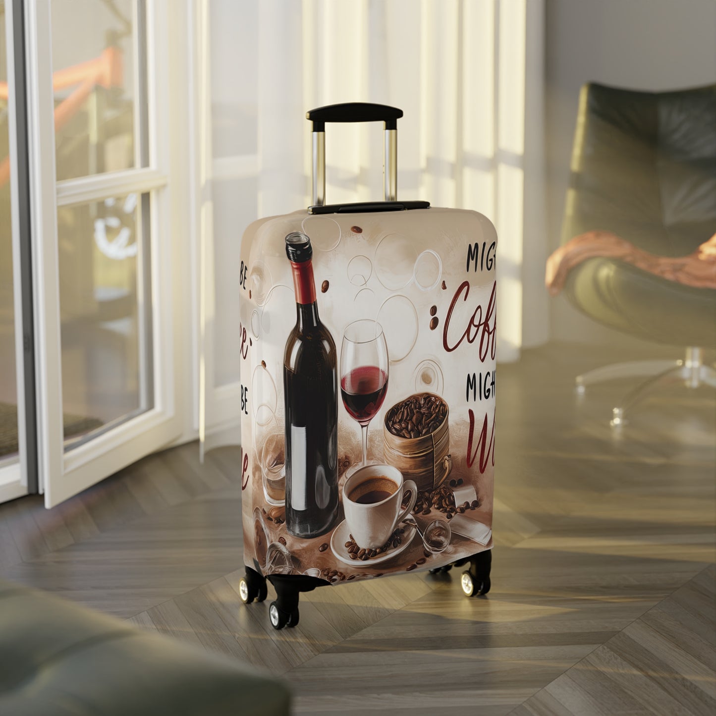 Luggage Cover, Might be Coffee might be Wine, awd-1707