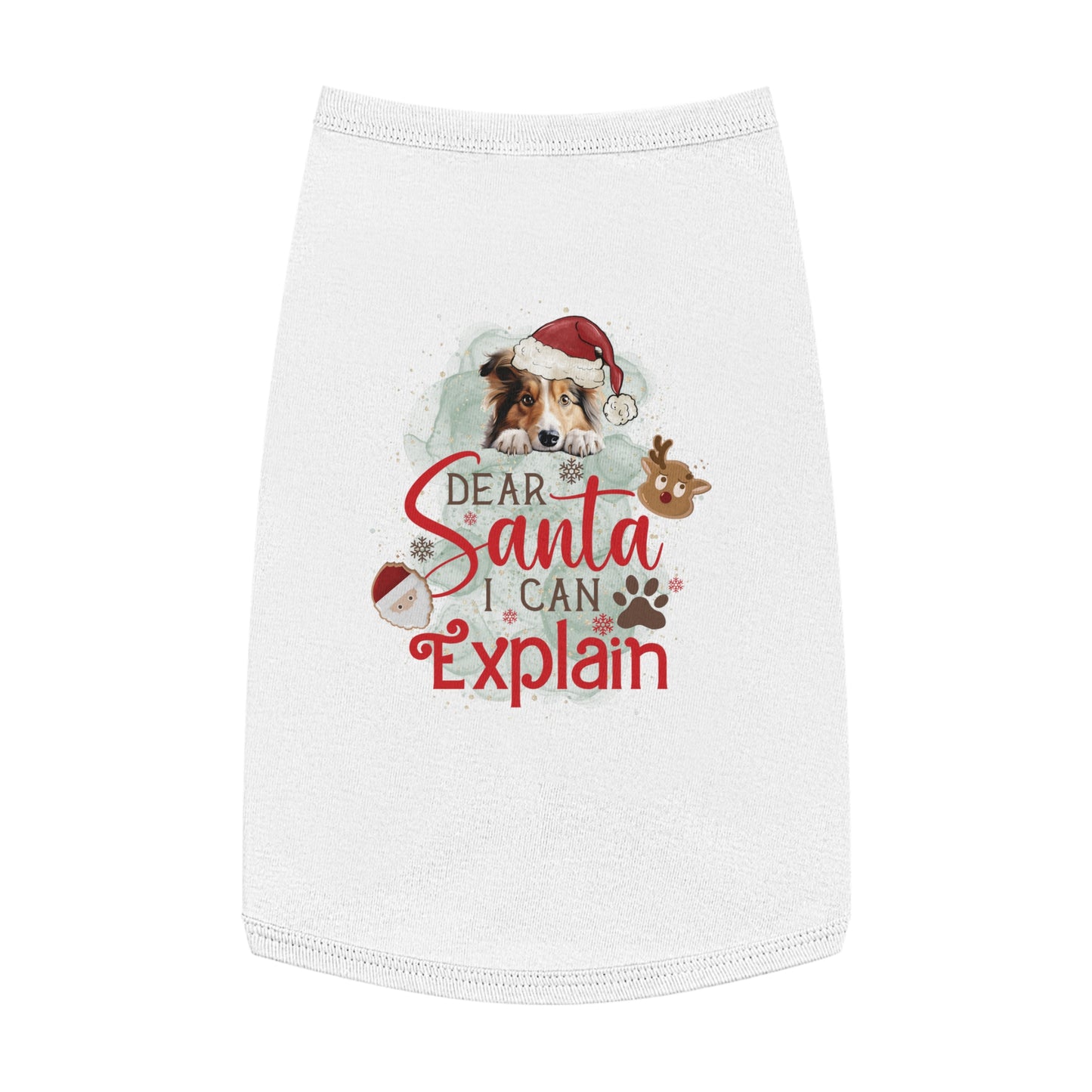 Pet Tank Top, Santa I Can Explain, Christmas Pet Tank Top