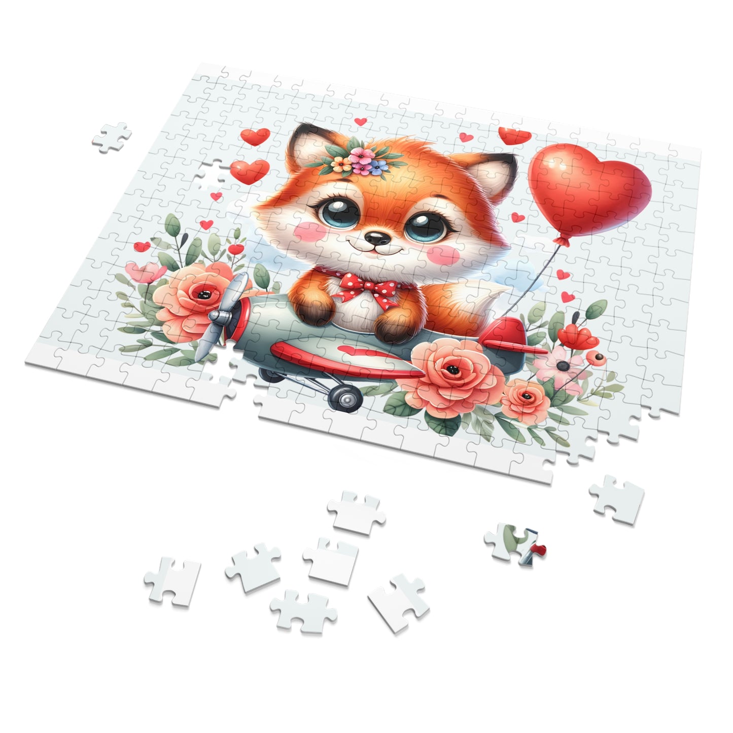 Jigsaw Puzzle, Fox in Plane, Personalised/Non-Personalised (30, 110, 252, 500,1000-Piece)