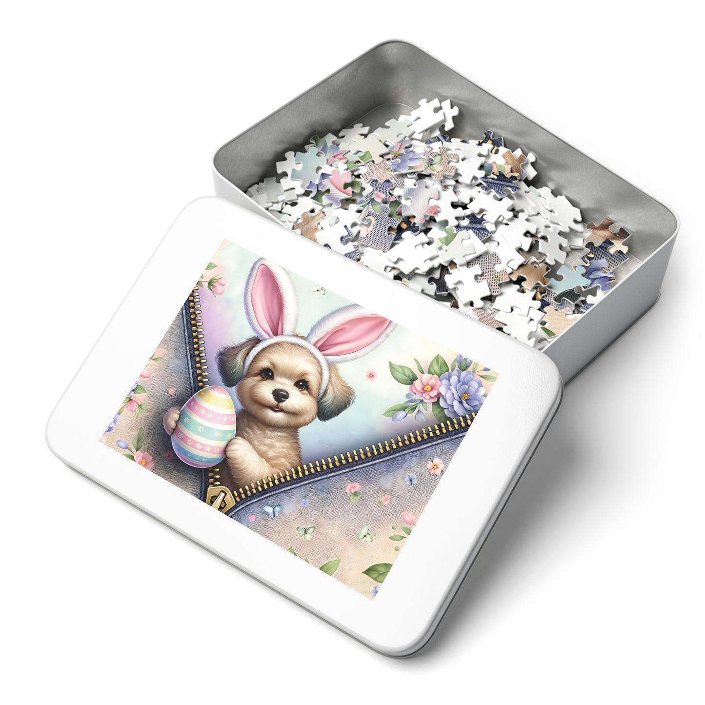 Jigsaw Puzzle, Easter, Dog with Bunny Ears, Personalised/Non-Personalised (30, 110, 252, 500,1000-Piece) Awd-1310