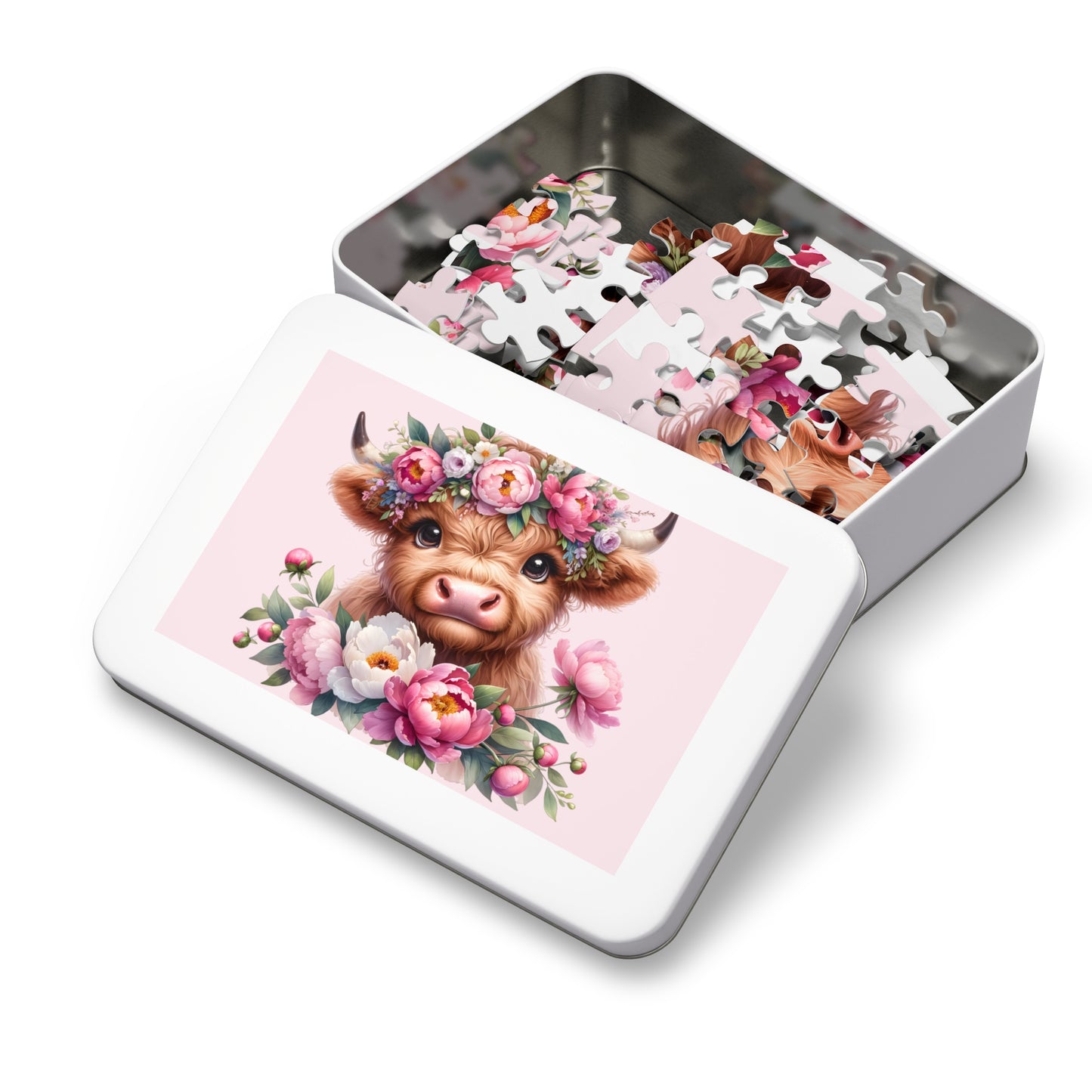 Jigsaw Puzzle, Highland Cow, Personalised/Non-Personalised (30, 110, 252, 500,1000-Piece)