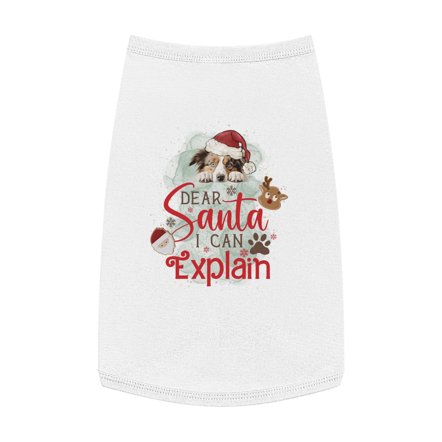 Pet Tank Top, Santa I Can Explain, Christmas Pet Tank Top