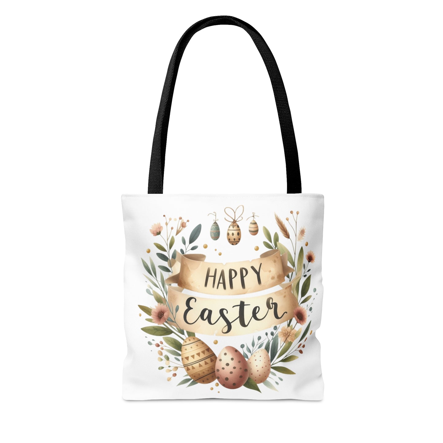 Tote Bag, Happy Easter Wreath, Tote bag, awd-1172