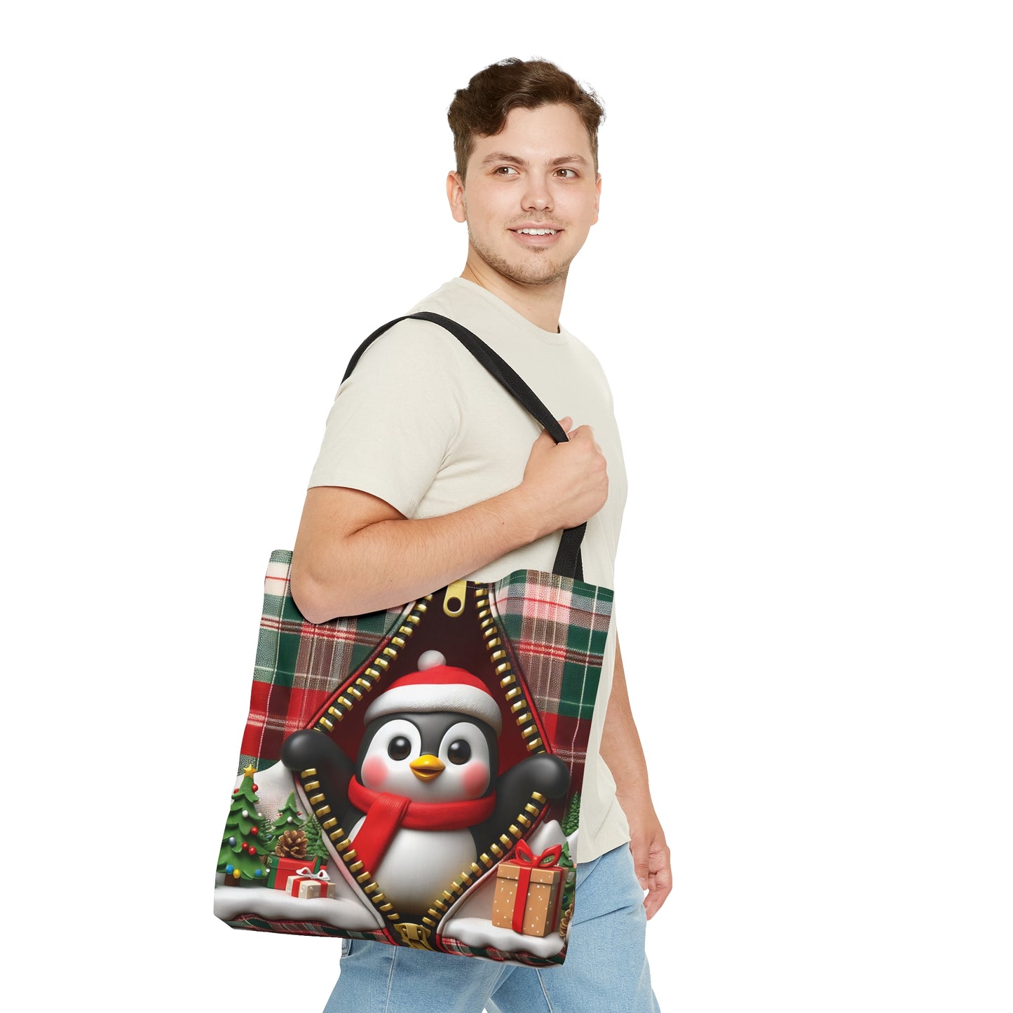 Tote Bag, Christmas, Penguin