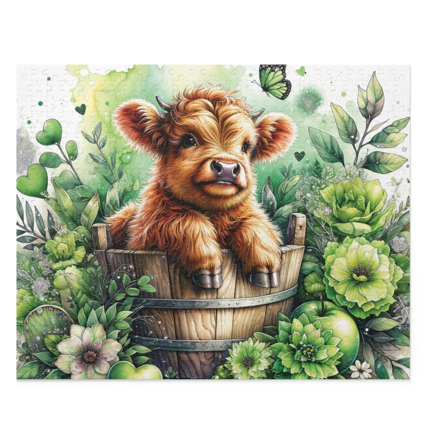 Personalised/Non-Personalised Puzzle, Highland Cow (120, 252, 500-Piece)