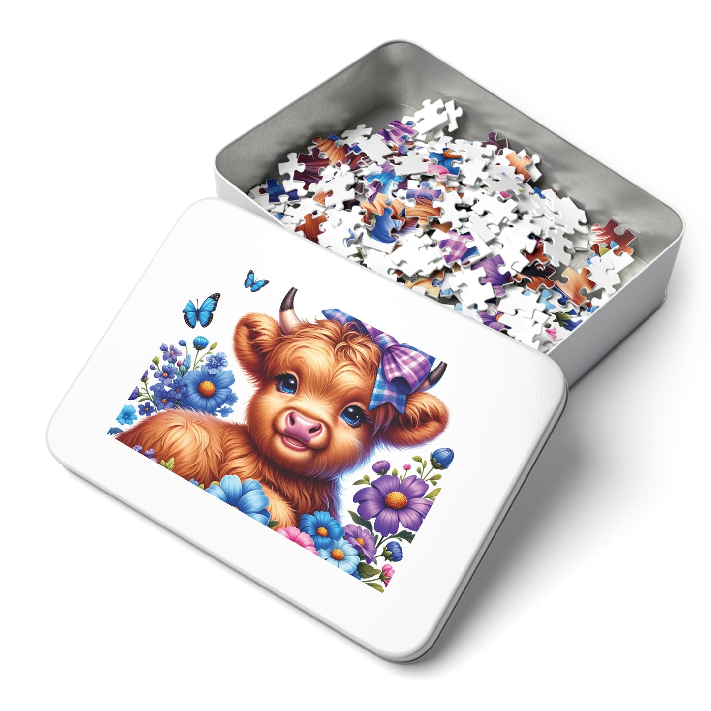 Jigsaw Puzzle, Highland Cow, Personalised/Non-Personalised (30, 110, 252, 500,1000-Piece)