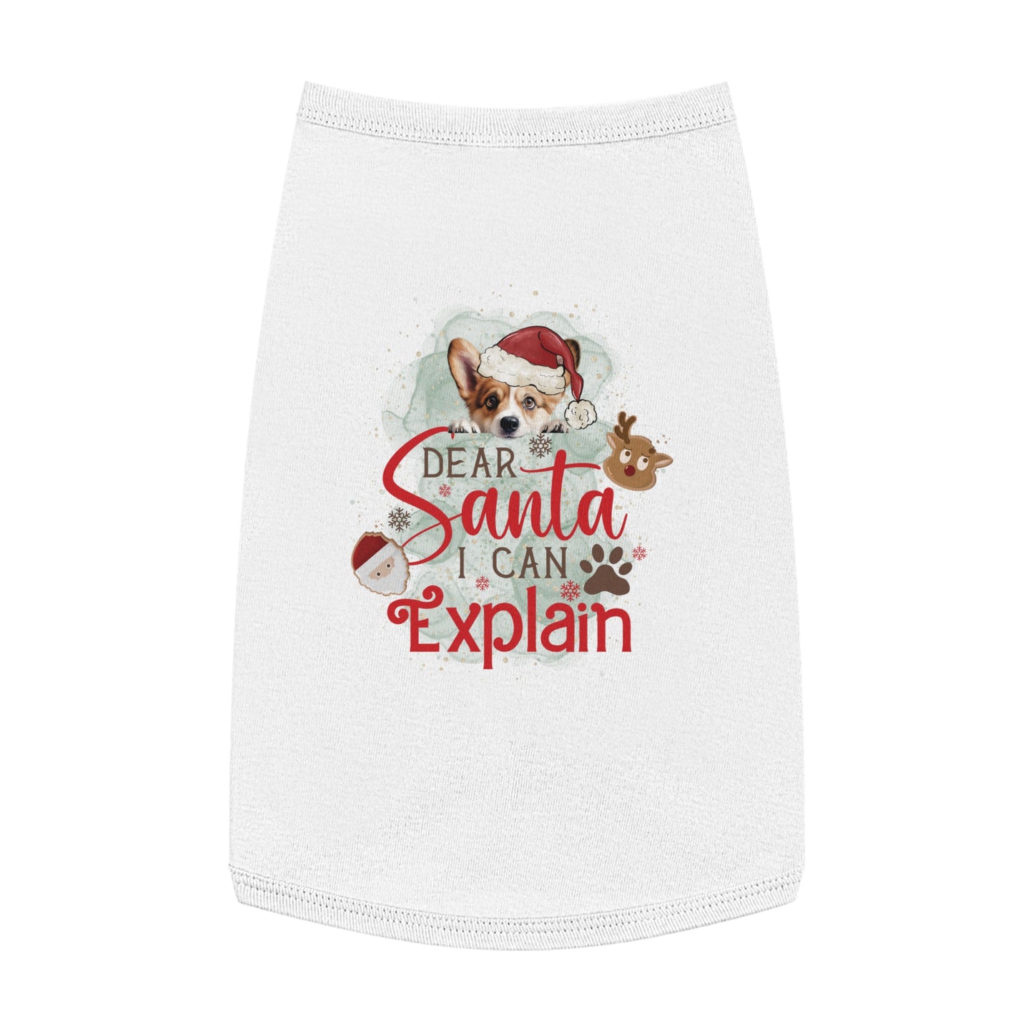 Pet Tank Top, Santa I Can Explain, Christmas Pet Tank Top