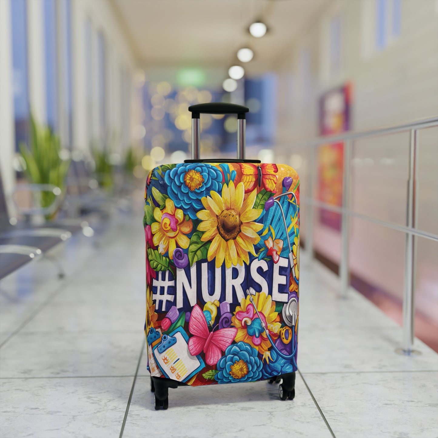 Luggage Cover, Floral, Nurse, awd-1728