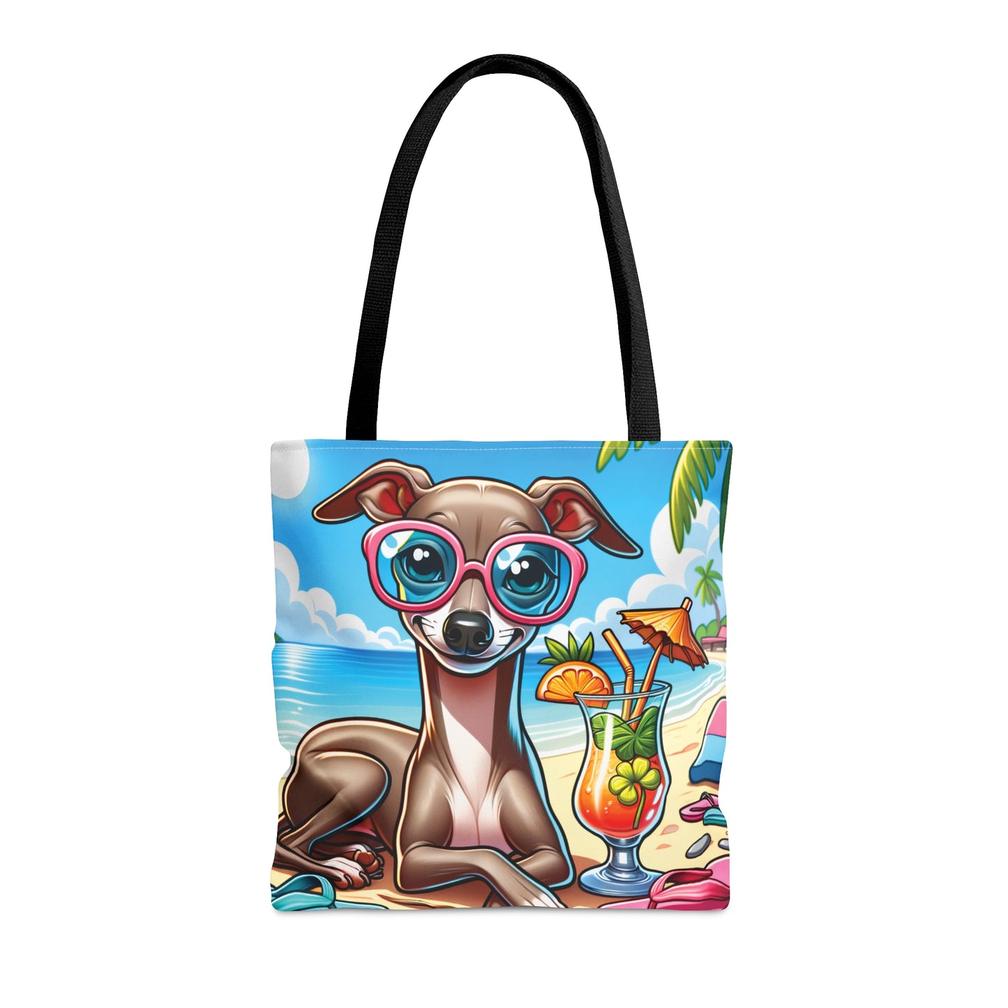 Tote Bag, Dog on Beach, Italian Greyhound, Tote bag,  awd-1218