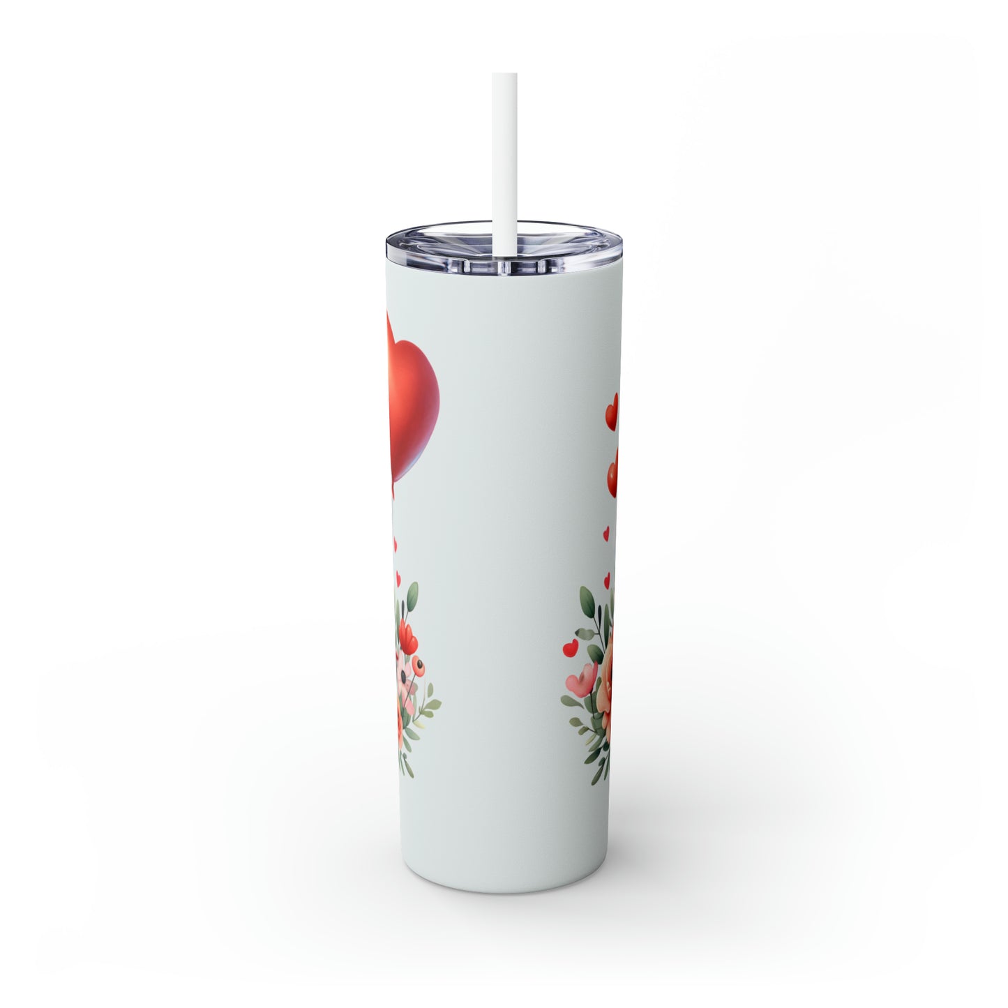 Skinny Tumbler with Straw, 20oz Fox flying Plane