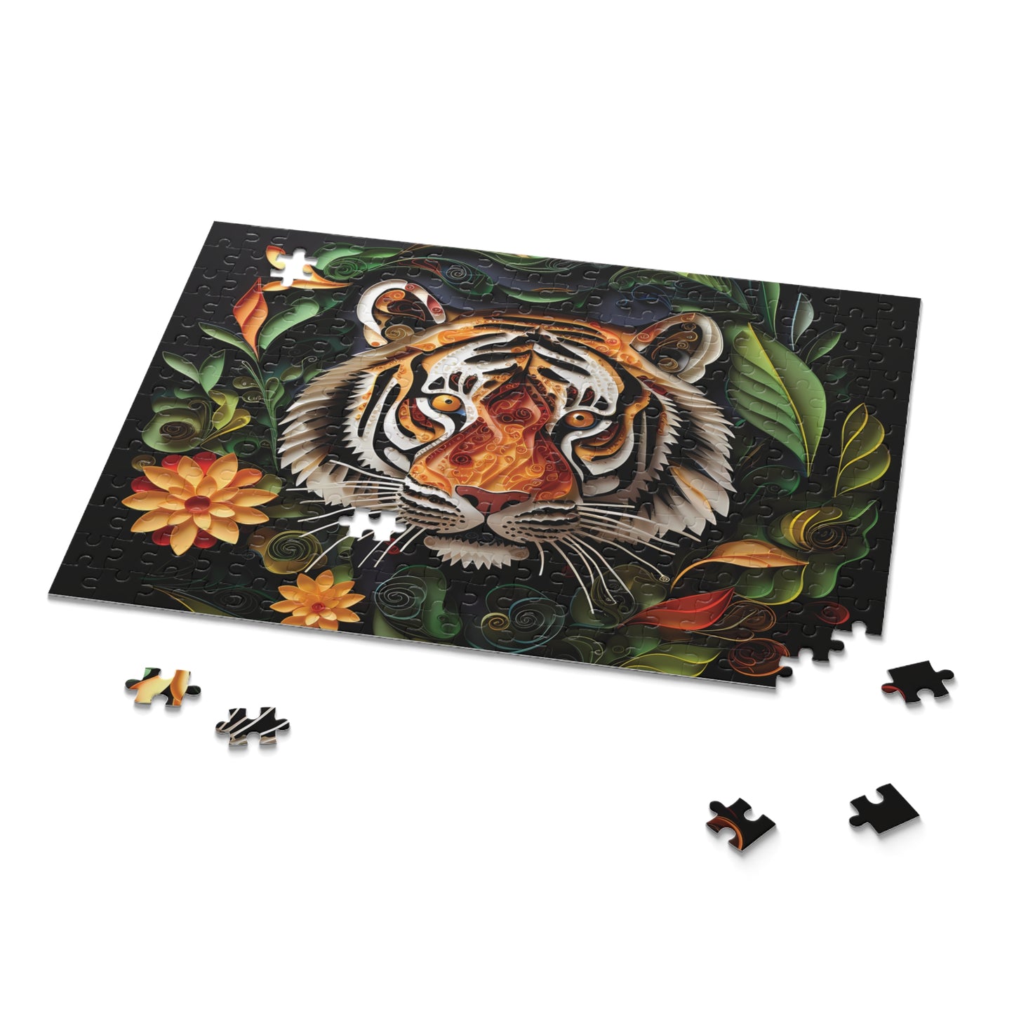 Personalised/Non-Personalised Puzzle, Tiger (120, 252, 500-Piece)