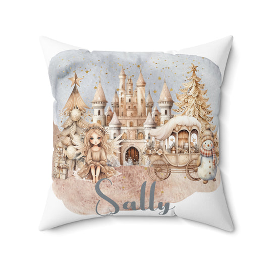 Personalised Boho Fairytale Christmas Cushion, Polyester Square Cushion, Christmas cushion