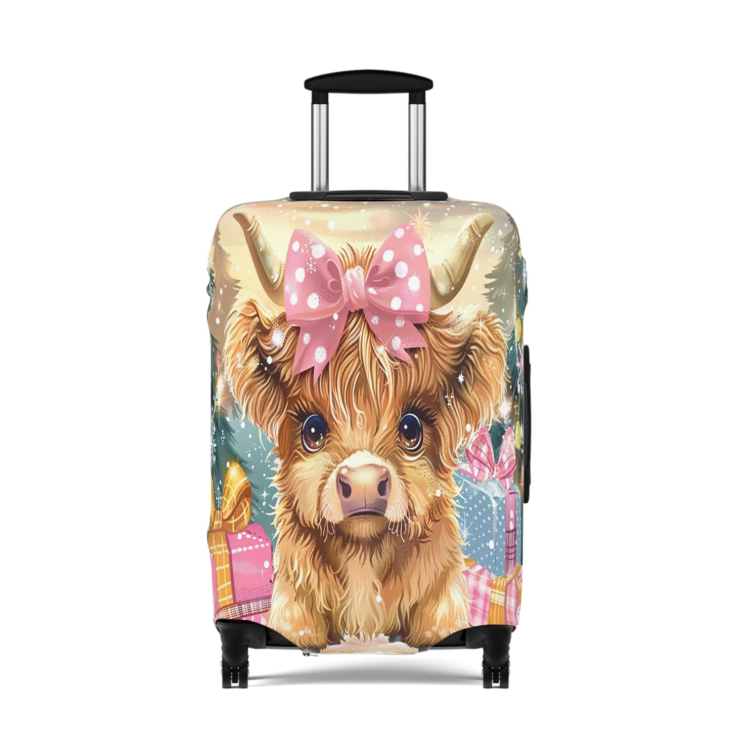 Luggage Cover, Christmas, Highland Cow, awd-3104