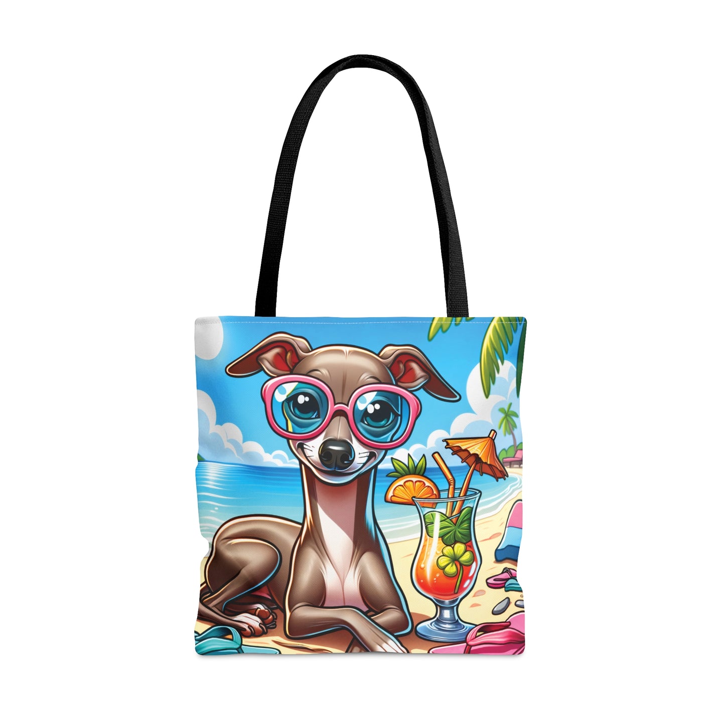 Tote Bag, Dog on Beach, Italian Greyhound, Tote bag,  awd-1218