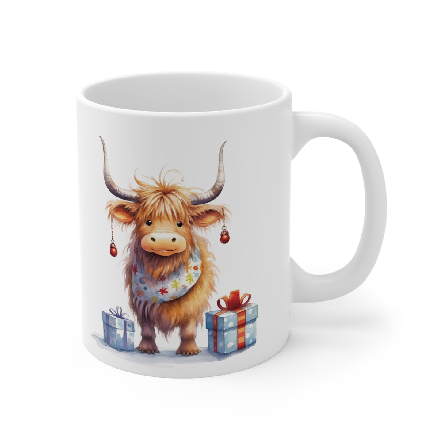 Personalised/Non Personalised Highland Cow, Ceramic Mug 11oz, Highland Cow Mug