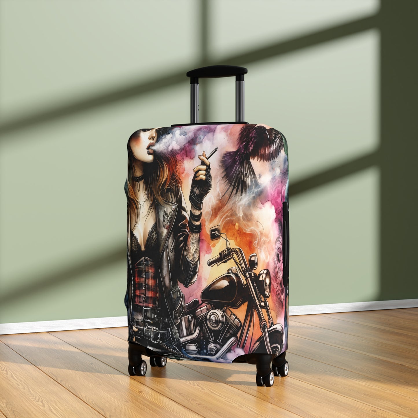 Luggage Cover, Girl Motorbike, awd-1736