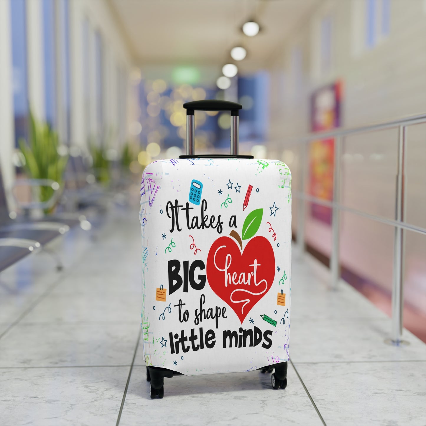 Luggage Cover, Teacher, It takes a Big heart to shape little minds, awd-1759