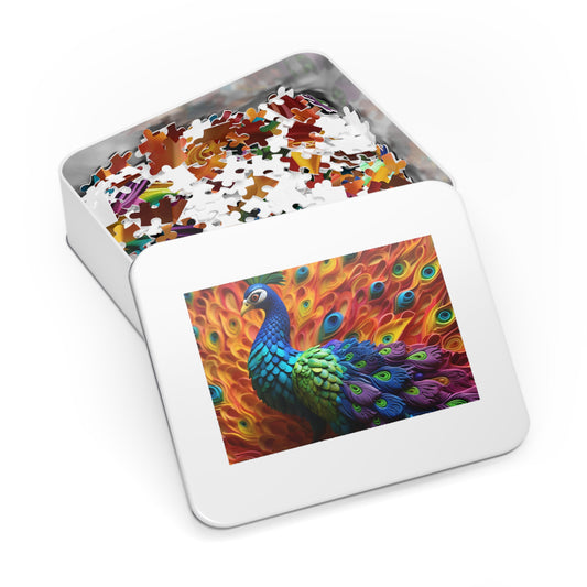 Puzzle, Peacock, Personalised/Non-Personalised (30, 110, 252, 500,1000-Piece) awd-575