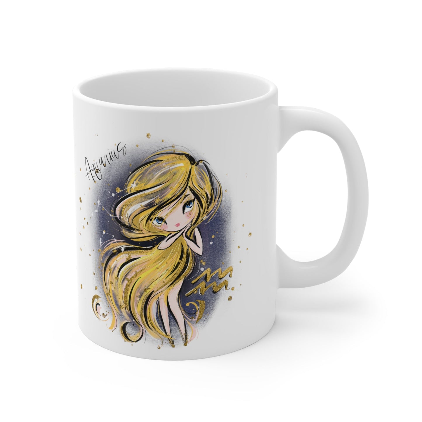 Zodiac Sign, Aquarius, Ceramic Mug 11oz - Personalised/Non Personalised