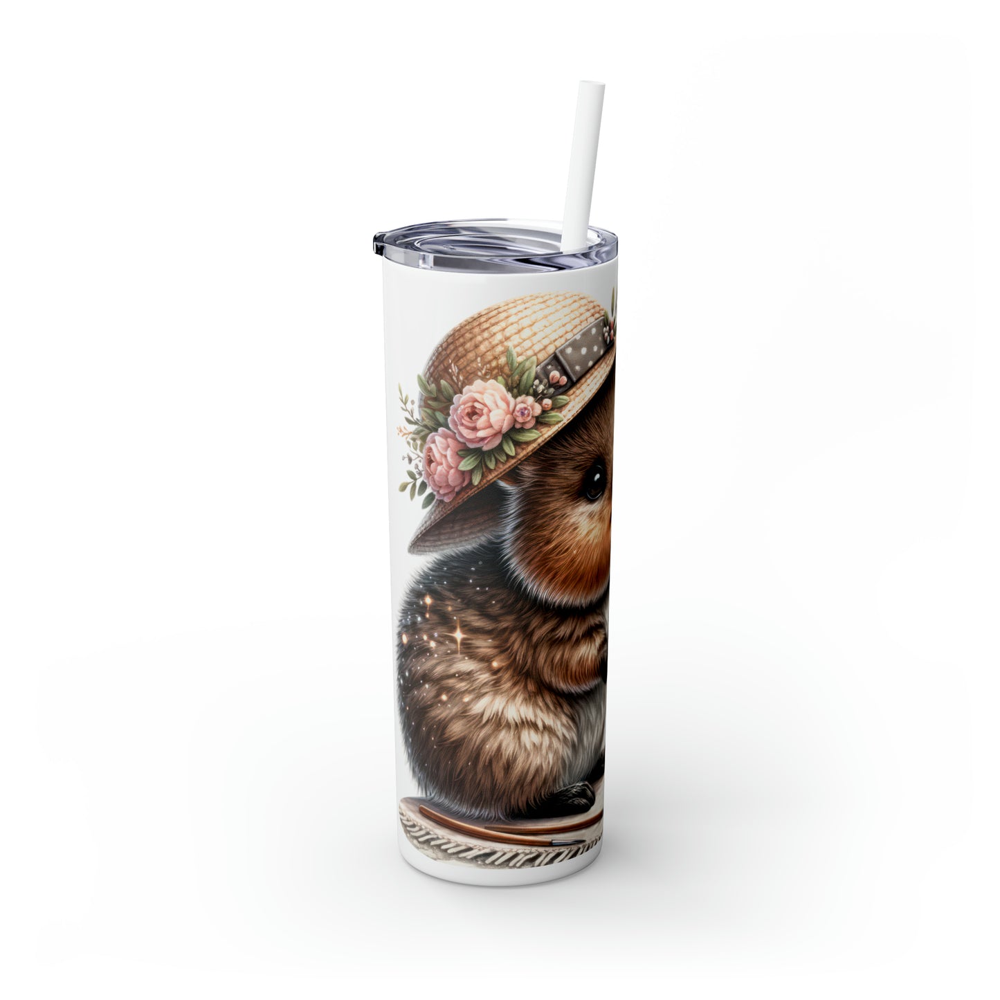 Skinny Tumbler with Straw, 20oz, Australian Animal, Quokka, awd-1330