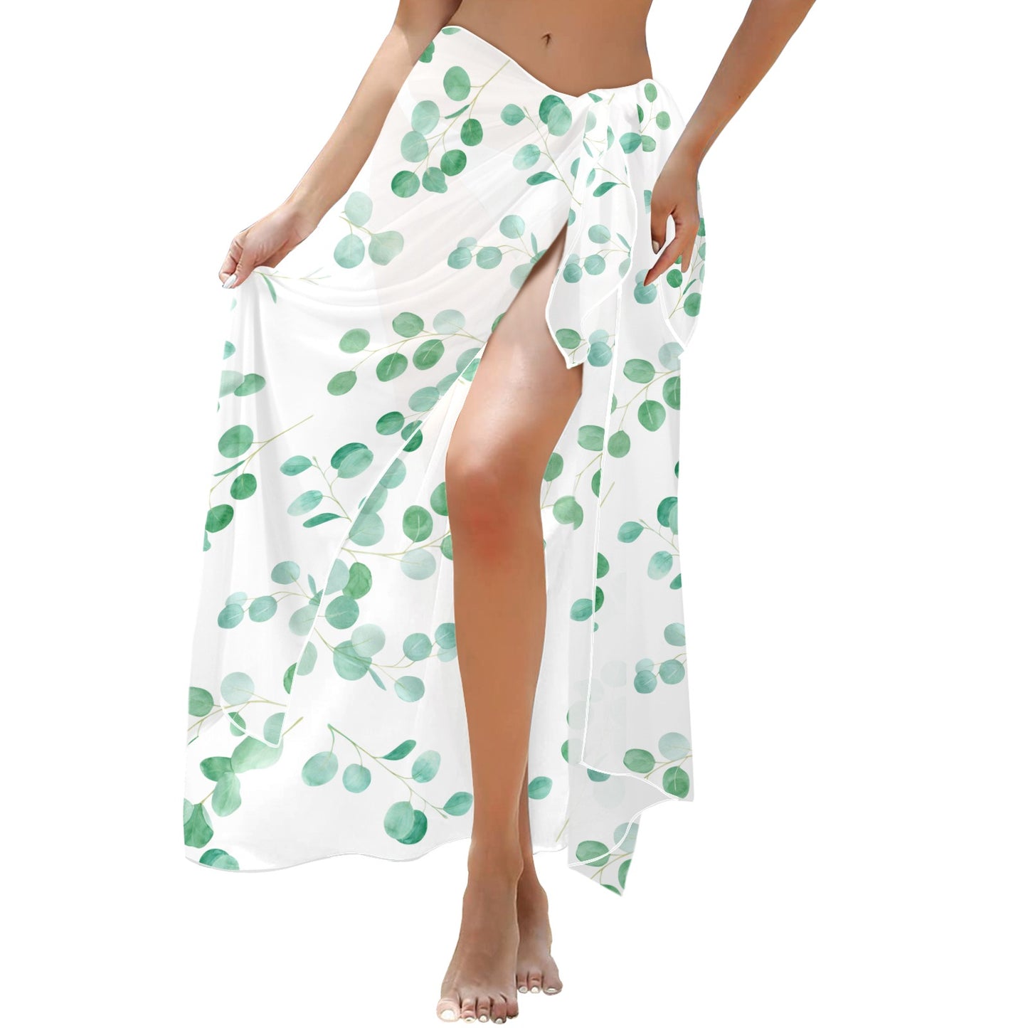 Australian Eucalyptus Leaves Long Beach Sarong Wrap