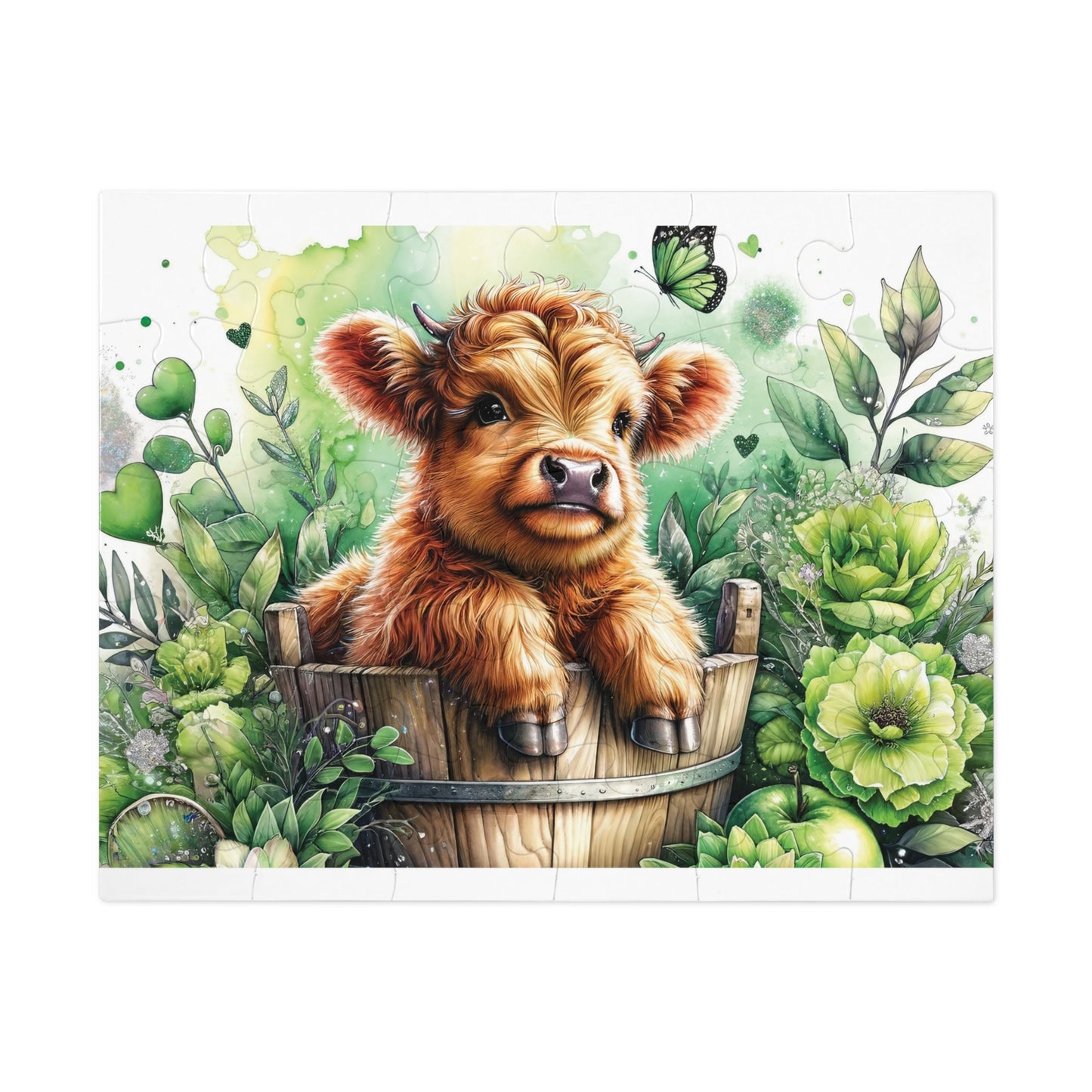 Jigsaw Puzzle, Highland Cow, Personalised/Non-Personalised (30, 110, 252, 500,1000-Piece)